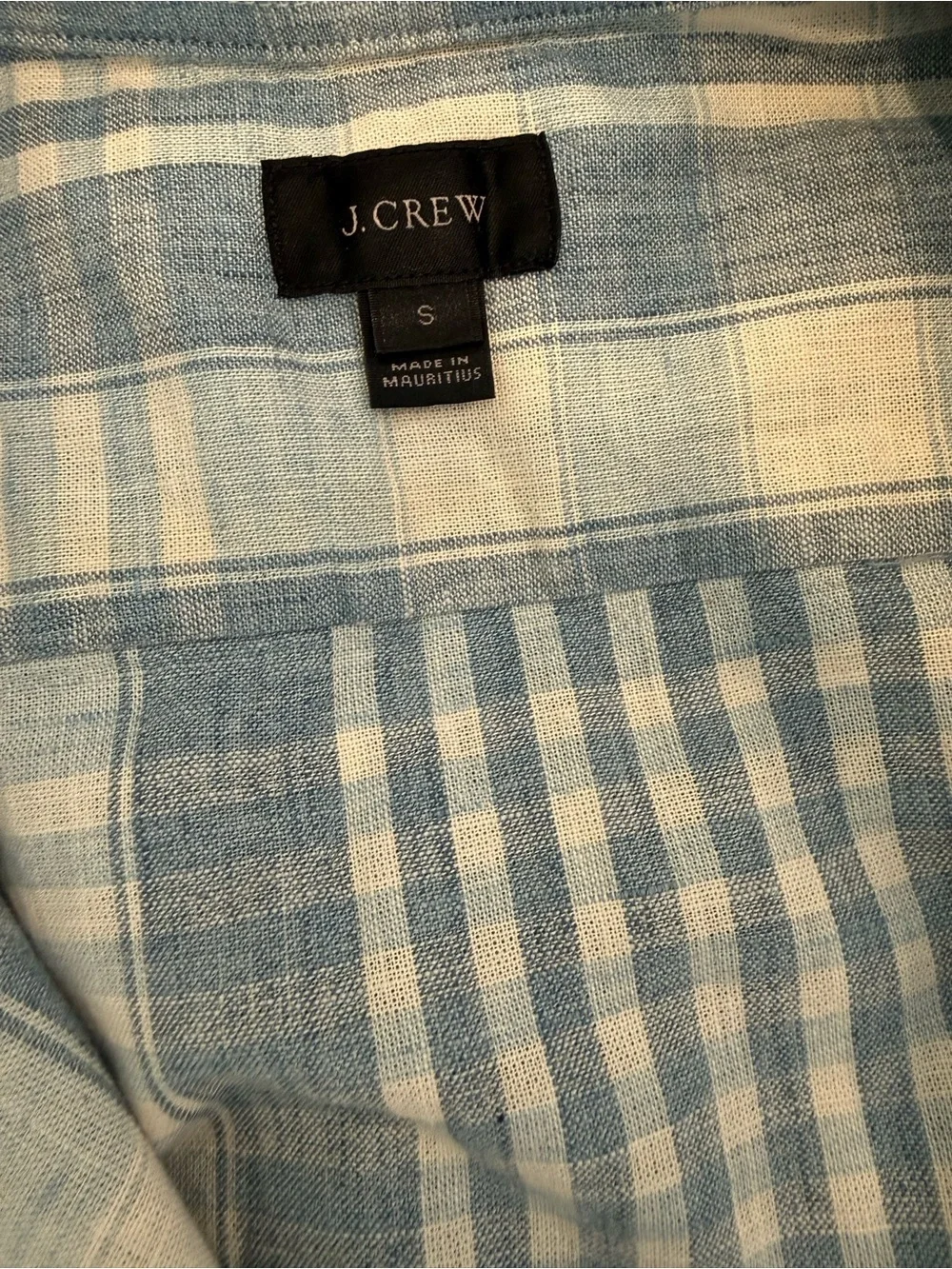 Men's J Crew Light Blue Plaid Button-Down Shirt
